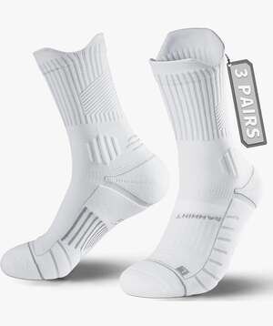 Rahhint Coolmax Compression Running Socks 3 Pairs Low Crew Anti-Blister